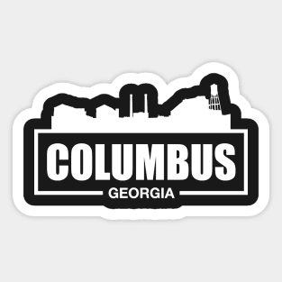 Columbus Georgia Downtown City Skyline Riverwalk Silhouette T-Shirt Sticker